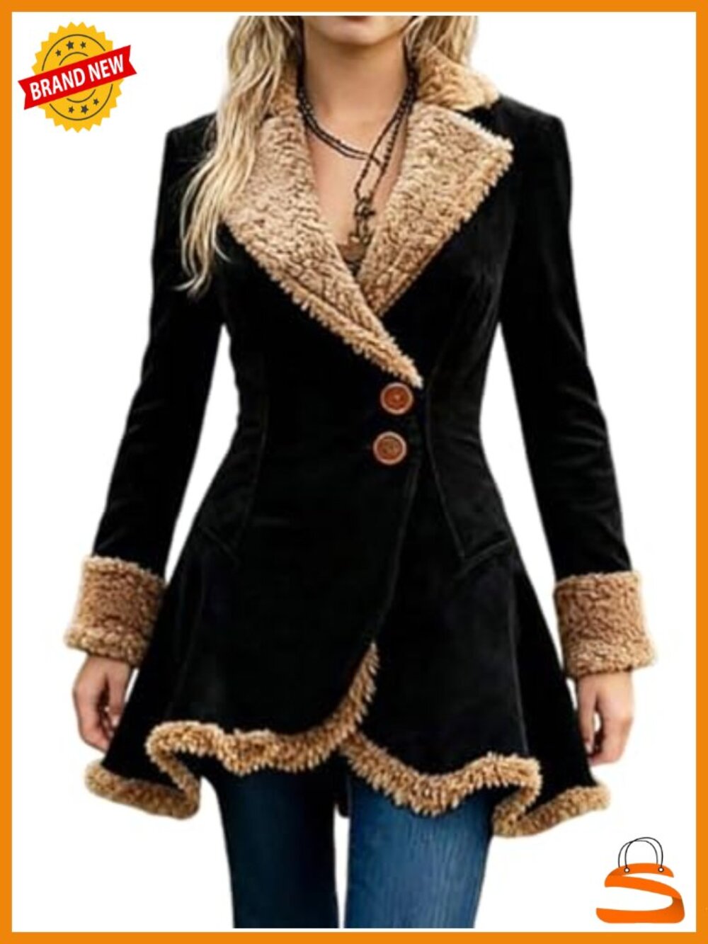 Faux Leather Suede Jacket Sherpa Lined Fleece Coat Women's Winter